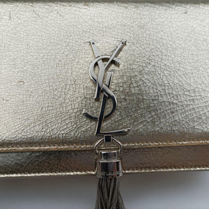 Pre-owned Yves Saint Laurent KATE Golden Leather 452159 shoulderbag | stylenewstar
