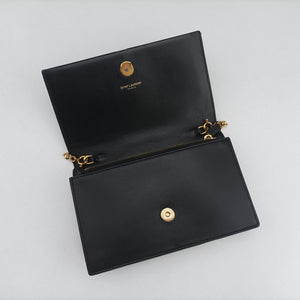 Pre-owned Yves Saint Laurent KATE Black Leather 452159 shoulderbag | stylenewstar