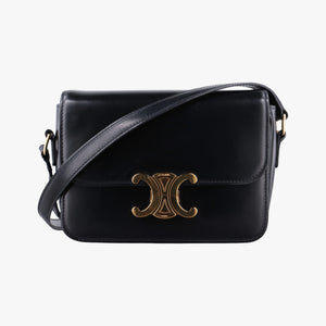Pre-owned Celine Triomphe Black Leather shoulderbag | stylenewstar
