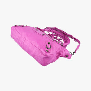 Pre-owned Balenciaga Giant City Purple lambskin shoulderbag | stylenewstar