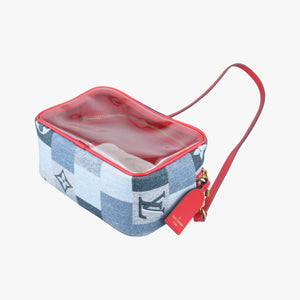 Pre-owned Louis Vuitton Beach Pouch Blue x ROUGE Monogram Denim M67601 shoulderbag | stylenewstar