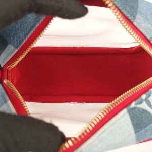 Pre-owned Louis Vuitton Beach Pouch Blue x ROUGE Monogram Denim M67601 shoulderbag | stylenewstar