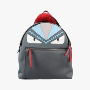 Vintage Fendi monster bag bugs Gray x Multicolour Nylon x leather 8BZ035 backpack/rucksack | stylenewstar