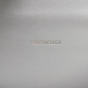 Pre-owned Balenciaga Hourglass Graffiti Gray×Black Leather shoulderbag | stylenewstar