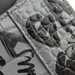 Pre-owned Balenciaga Hourglass Graffiti Gray×Black Leather shoulderbag | stylenewstar