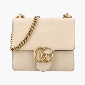 Pre-owned Gucci GG Marmont White Leather 779790 shoulderbag | stylenewstar