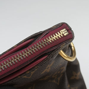 Secondhand Louis Vuitton PALLAS brown×Bordeaux Monogram Canvas×calf leather M40906 shoulderbag | stylenewstar