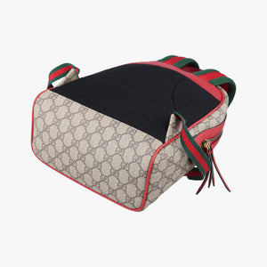 Pre-owned Gucci GG Supreme Bosco dog print Beige×Multicolour PVC coated canvas×Leather 495621 backpack/rucksack | stylenewstar