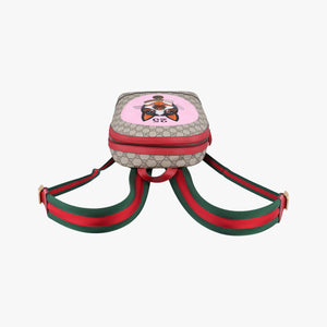 Pre-owned Gucci GG Supreme Bosco dog print Beige×Multicolour PVC coated canvas×Leather 495621 backpack/rucksack | stylenewstar