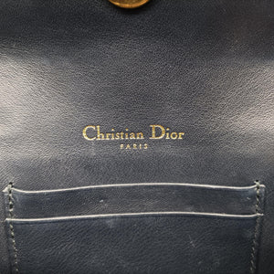 Pre-owned Christian Dior Saddle Navy Jacquard x Leather bum bag/waist bag | stylenewstar