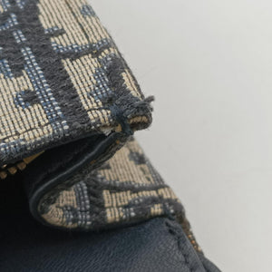 Pre-owned Christian Dior Saddle Navy Jacquard x Leather bum bag/waist bag | stylenewstar