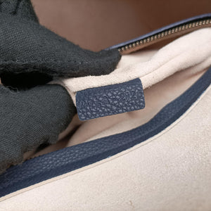 Pre-owned Celine Luggage Square Phantom Navy Leather handbag | stylenewstar