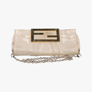 Pre-owned Fendi Mia Pochette Golden Leather 8BP046 shoulderbag | stylenewstar