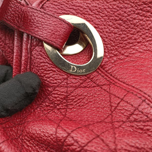 Pre-owned Christian Dior Cannage Bee Red Leather handbag | stylenewstar