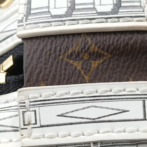 Pre-owned Louis Vuitton Cannes LV x Fornasetti Blanc x Marron Enamel M59143 handbag | stylenewstar