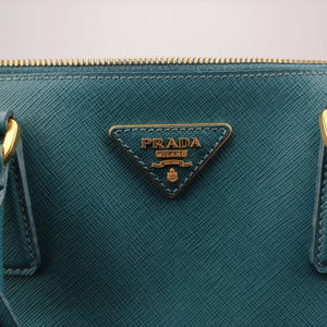 Vintage Prada Galleria BlueGreen SAFFIANO Leather BN1786 handbag | stylenewstar