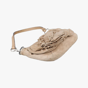 Pre-owned Yves Saint Laurent Mombasa Camel Suede 112930 shoulderbag | stylenewstar