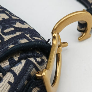 Secondhand Christian Dior Saddle Navy Jacquard shoulderbag | stylenewstar