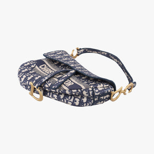 Secondhand Christian Dior Saddle Navy Jacquard shoulderbag | stylenewstar