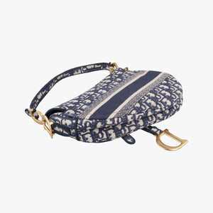 Secondhand Christian Dior Saddle Navy Jacquard shoulderbag | stylenewstar
