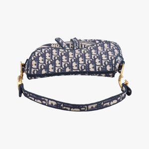 Secondhand Christian Dior Saddle Navy Jacquard shoulderbag | stylenewstar