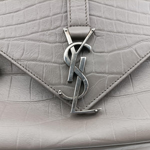 Vintage Yves Saint Laurent COLLEGE Grey Leather 428101 shoulderbag | stylenewstar