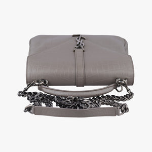 Vintage Yves Saint Laurent COLLEGE Grey Leather 428101 shoulderbag | stylenewstar