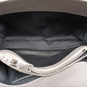 Vintage Yves Saint Laurent COLLEGE Grey Leather 428101 shoulderbag | stylenewstar