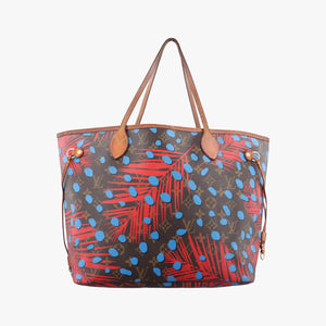 Secondhand Louis Vuitton Neverfull MM Brown x Poppy Denim Monogram Jungle Dot M41978 shoulderbag | stylenewstar