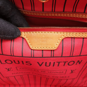 Secondhand Louis Vuitton Neverfull MM Brown x Poppy Denim Monogram Jungle Dot M41978 shoulderbag | stylenewstar