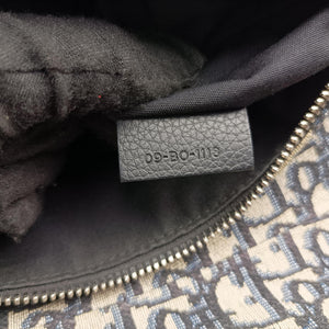 Pre-owned Christian Dior saddle Navy Jacquard×Leather crossbodybag | stylenewstar