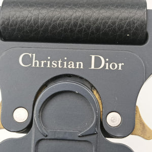 Pre-owned Christian Dior saddle Navy Jacquard×Leather crossbodybag | stylenewstar