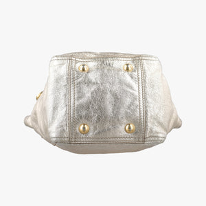 Pre-owned Yves Saint Laurent Downtown Tote Golden Leather 213729 handbag | stylenewstar