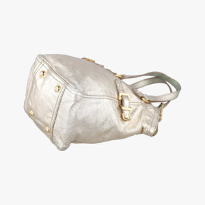 Pre-owned Yves Saint Laurent Downtown Tote Golden Leather 213729 handbag | stylenewstar