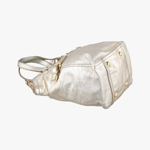 Pre-owned Yves Saint Laurent Downtown Tote Golden Leather 213729 handbag | stylenewstar