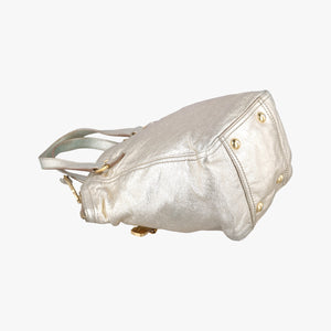 Pre-owned Yves Saint Laurent Downtown Tote Golden Leather 213729 handbag | stylenewstar