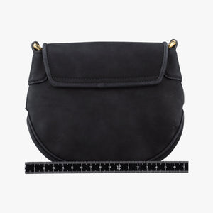 Secondhand Gucci Nubuck Tigrette Chain Black Suede 290684 shoulderbag | stylenewstar