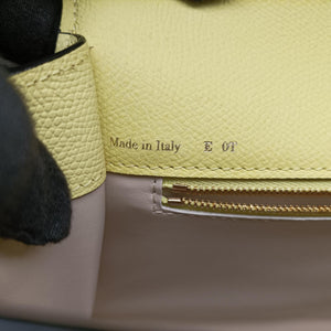 Pre-owned Valextra Iside Yellow×Green×Pink Leather shoulderbag | stylenewstar