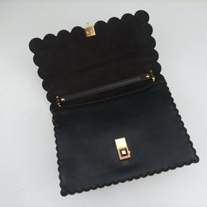 Pre-owned Fendi KAN I Black Leather 8BT283 shoulderbag | stylenewstar