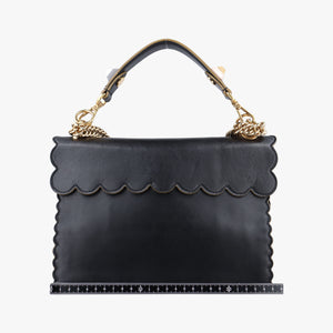 Pre-owned Fendi KAN I Black Leather 8BT283 shoulderbag | stylenewstar