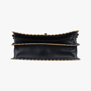 Pre-owned Fendi KAN I Black Leather 8BT283 shoulderbag | stylenewstar