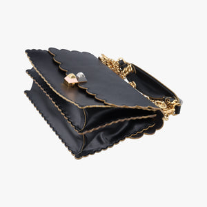 Pre-owned Fendi KAN I Black Leather 8BT283 shoulderbag | stylenewstar