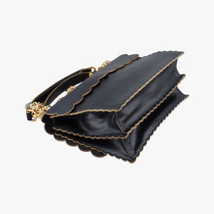 Pre-owned Fendi KAN I Black Leather 8BT283 shoulderbag | stylenewstar