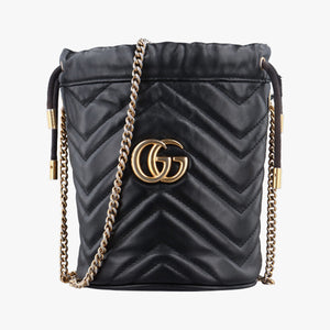 Pre-owned Gucci GG Marmont Black Leather 575163 shoulderbag | stylenewstar