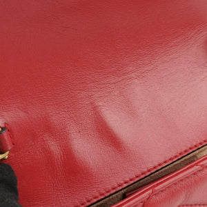 Pre-owned Gucci GG Marmont Red Leather 476433 shoulderbag | stylenewstar