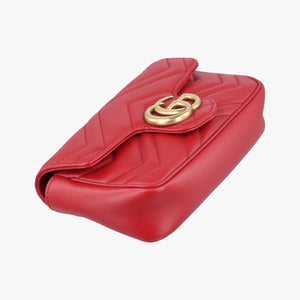 Pre-owned Gucci GG Marmont Red Leather 476433 shoulderbag | stylenewstar