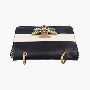 Vintage Gucci Queen Margaret Black×white Leather 476542 shoulderbag | stylenewstar