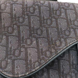 Pre-owned Christian Dior Saddle Black Jacquard×Leather 1ADPO093YKY bum bag/waist bag | stylenewstar