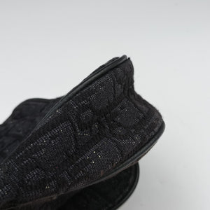 Pre-owned Christian Dior Saddle Black Jacquard×Leather 1ADPO093YKY bum bag/waist bag | stylenewstar