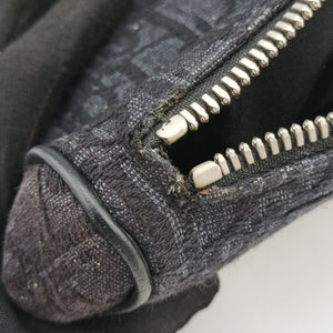 Pre-owned Christian Dior Saddle Black Jacquard×Leather 1ADPO093YKY bum bag/waist bag | stylenewstar